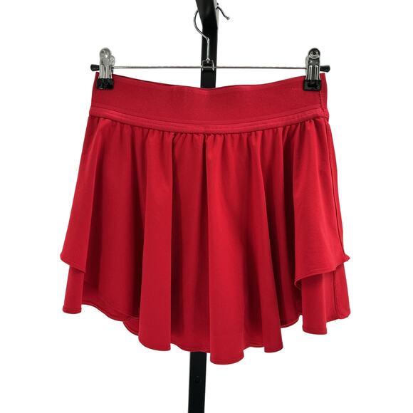 Lululemon 'Court' Red Mesh Rival High-Rise Skirt Size 4 - Picture 3 of 4